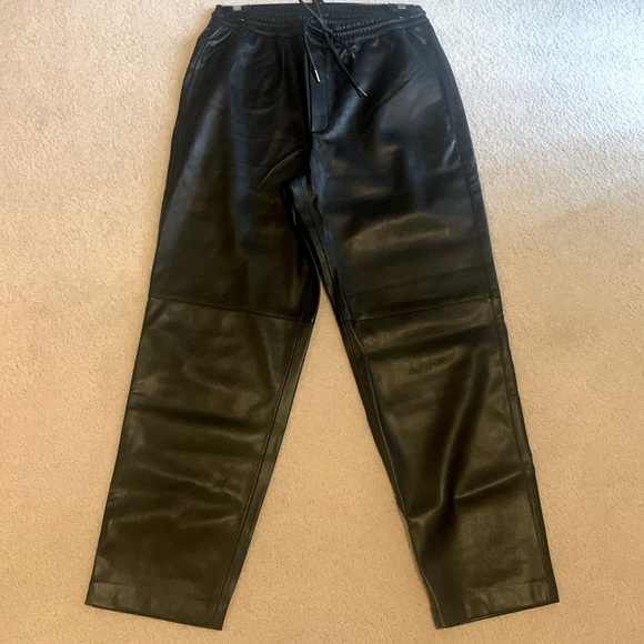 NWOT Mango Leather-effect elastic waist trousers - Picture 4 of 7